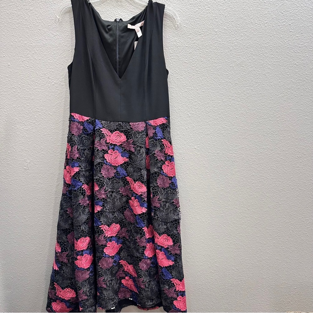 Hutch Black and Pink Floral Midi Dress - Picture 3 of 9